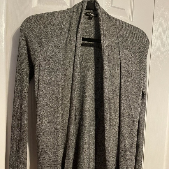 Express long sleeve open sweater in grey size XS - Picture 1 of 2